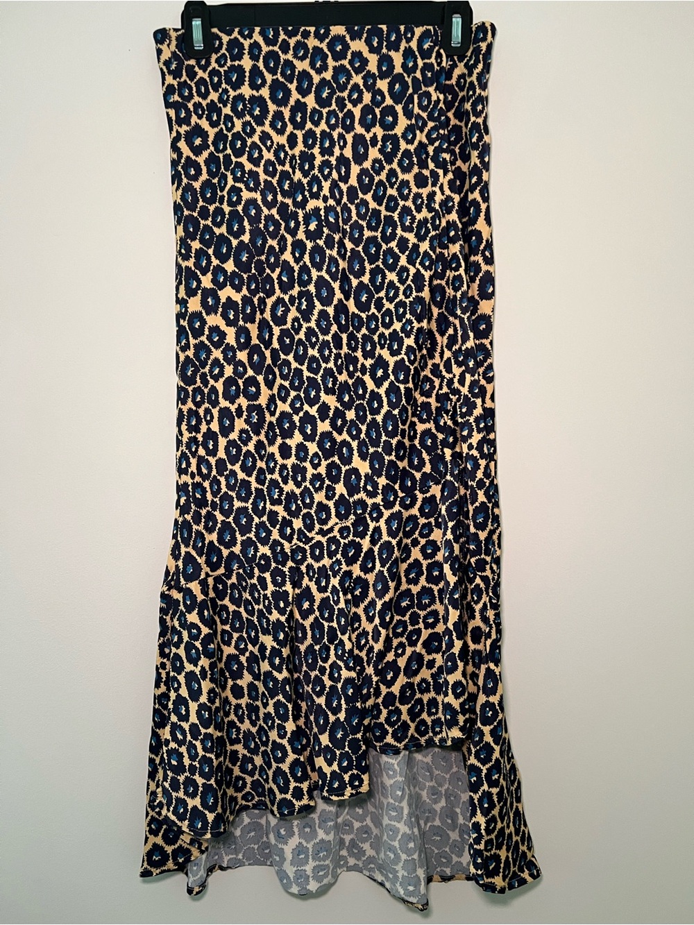 Maeve by Anthropologie Animal Print Fishtail Midi Skirt with Front Slit